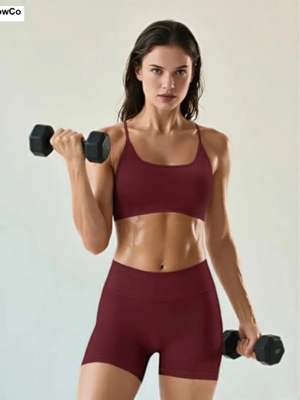 2 Piece Matching Workout Sets Yoga Gym Outfits Scrunch Butt Shorts Cross Back